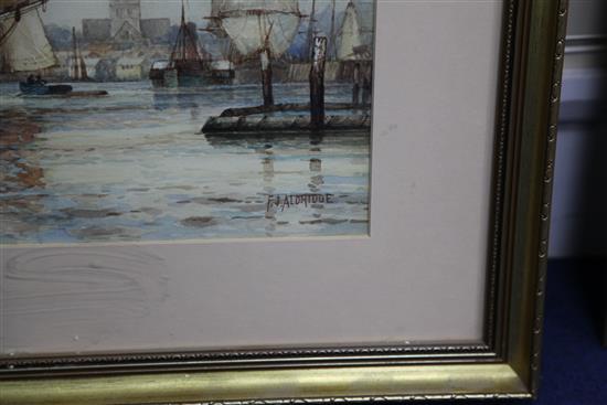 Frederick James Aldridge (1850-1933) An Old Sussex Port, 19.5 x 29.5in.